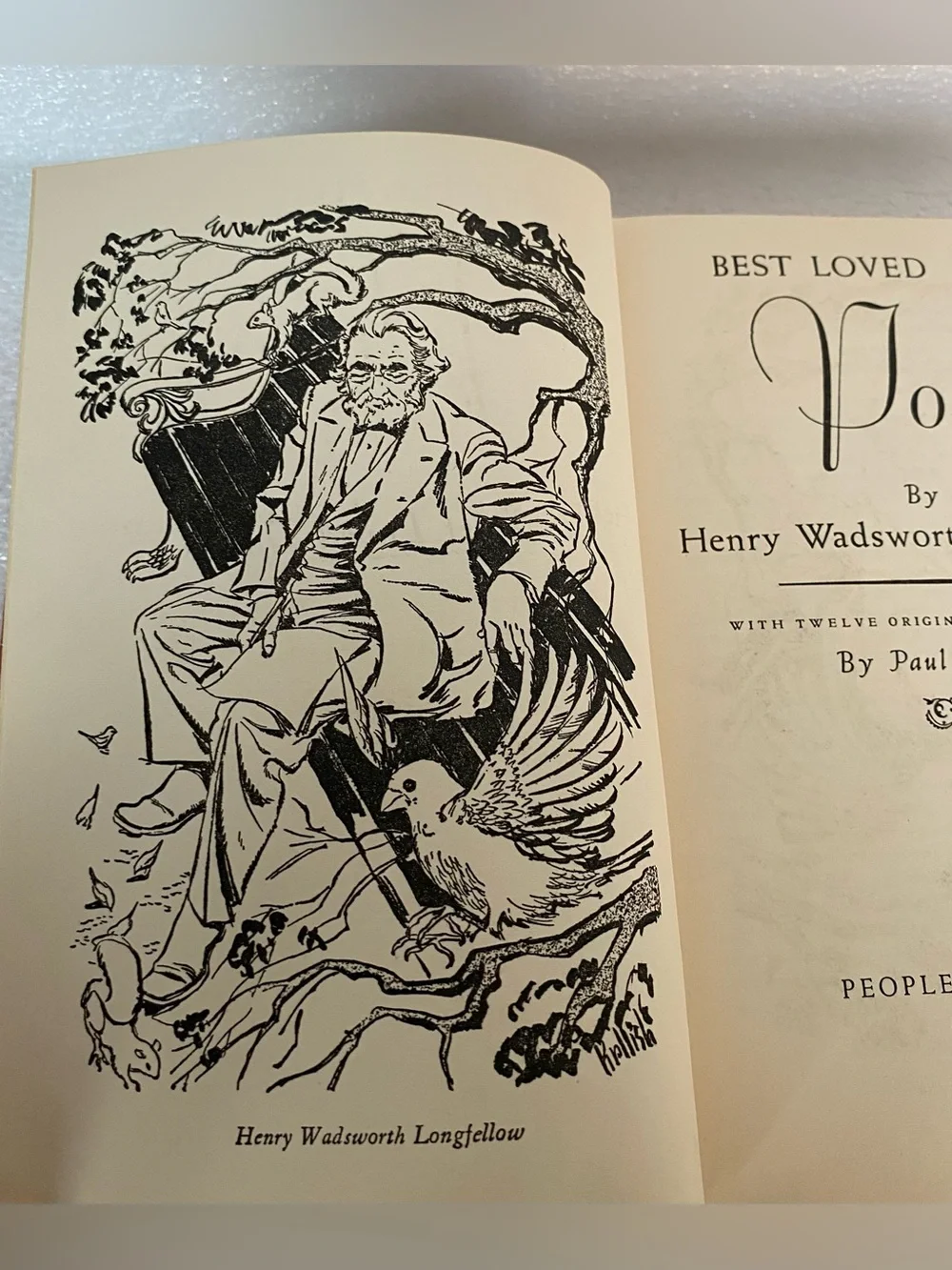 Best Loved Poems By Henry Wadsworth Longfellow ~1949 World's Greatest Literature